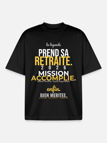 Retraite Accomplie - T-shirt unisexe boxy épais biologique Stanley/Stella - noir
