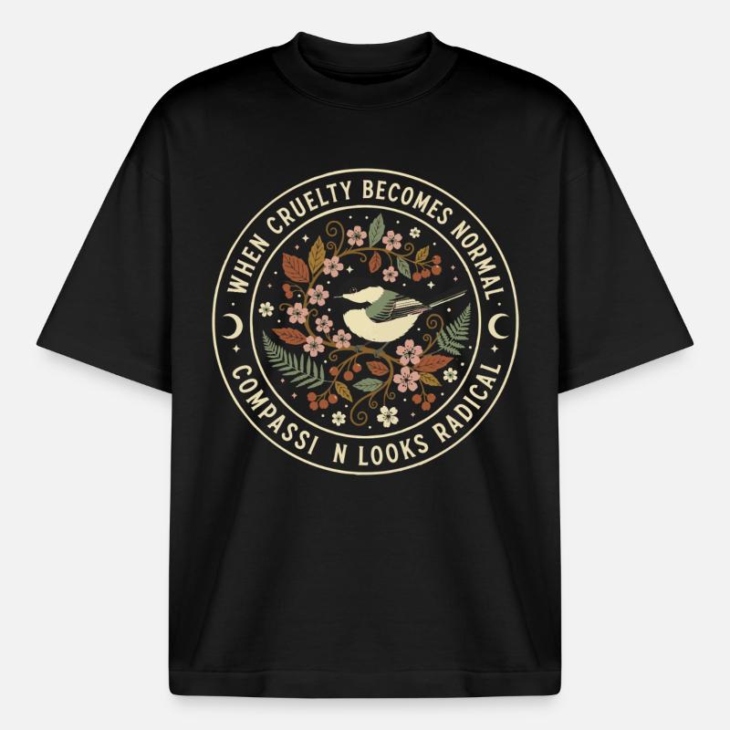 Moral Compass: Commitment to Cruelty - Boxy Heavyweight Unisex Organic T-Shirt by Stanley/Stella - black