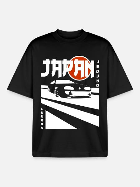 Japan Legend – JDM Auto Power - Boxy Heavyweight Unisex Organic T-Shirt by Stanley/Stella - black