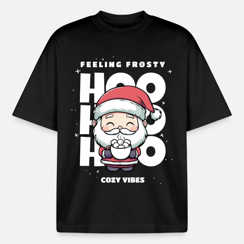 Weihnachten Pullover - Weihnachtsmann, Geschenk - Boxy Heavyweight Unisex Organic T-Shirt von Stanley/Stella - Schwarz
