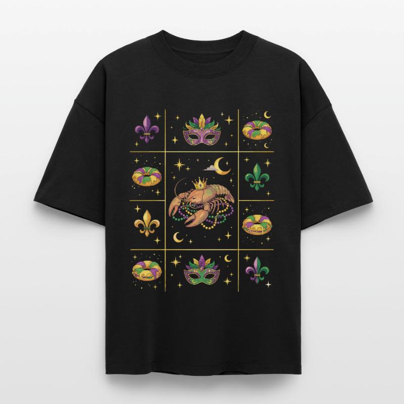 Crawdaddy Carnival Mardi Gras Heavyweight Boxy Unisex T-Shirt by Stanley/Stella