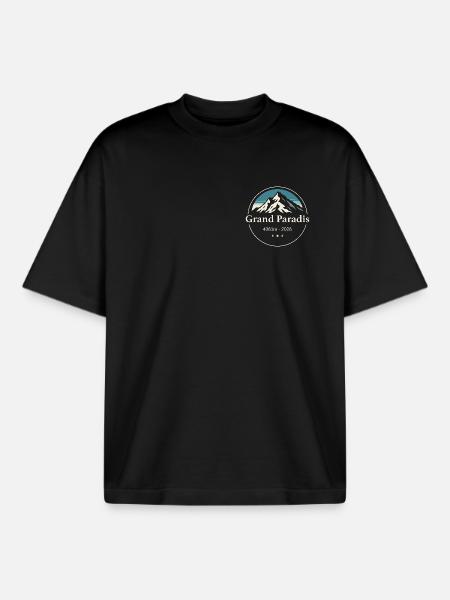 Wandern am Gran Paradiso Mountain - Boxy Heavyweight Unisex Organic T-Shirt von Stanley/Stella - Schwarz