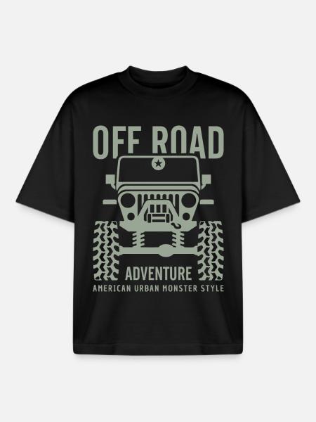 Offroad Abenteuer urban 4x4 - Boxy Heavyweight Unisex Organic T-Shirt von Stanley/Stella - Schwarz