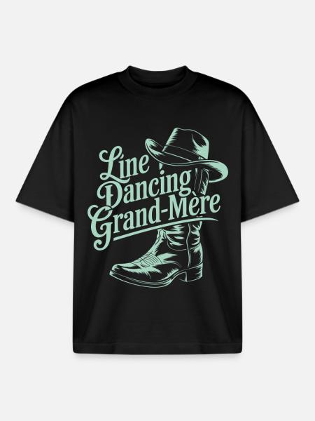 Line Dancing Oma - Boxy Heavyweight Unisex Organic T-Shirt von Stanley/Stella - Schwarz