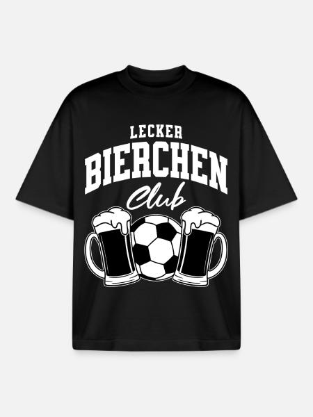 Lecker Bierchen Club Fußball - Boxy Heavyweight Unisex Organic T-Shirt von Stanley/Stella - Schwarz