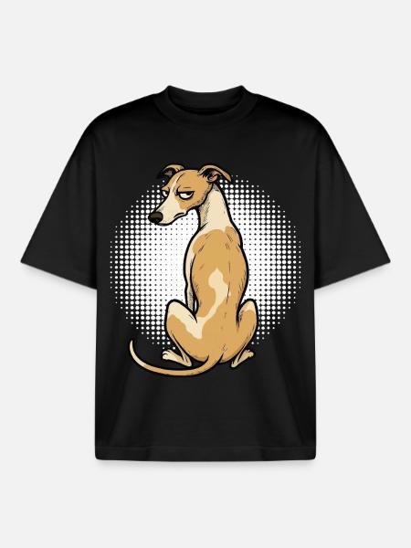 Whippet Greyhound Whippets Greyhound Owner - Boxy Heavyweight Unisex Organic T-Shirt by Stanley/Stella - black