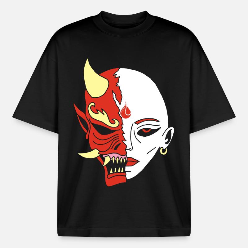 Mensch oder Dämon? - Heavyweight Unisex Boxy T-Shirt von stanley/stella	 - Schwarz