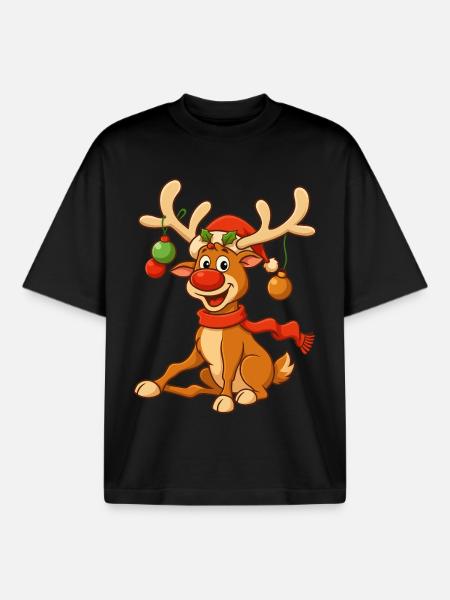 Christmas T-Shirt Women's Gifts for Him Funny - Boxy Heavyweight Unisex Organic T-Shirt by Stanley/Stella - black