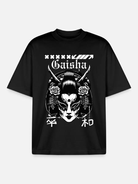 Geisha Maske Gothic - Boxy Heavyweight Unisex Organic T-Shirt von Stanley/Stella - Schwarz