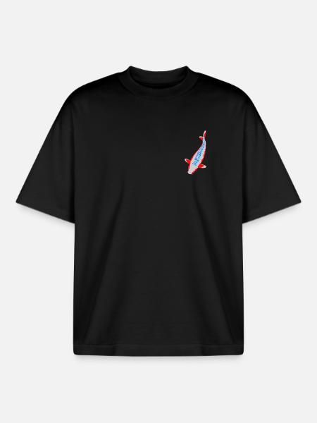 Koi - Nishikigoi - Boxy Heavyweight Unisex Organic T-Shirt by Stanley/Stella - black