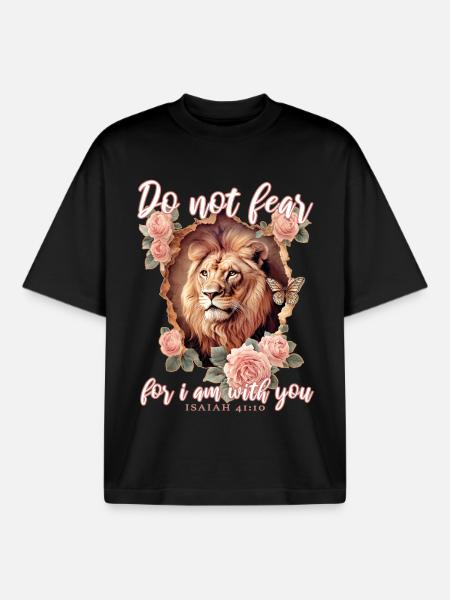 Löwe Bibelvers Christlich - Boxy Heavyweight Unisex Organic T-Shirt von Stanley/Stella - Schwarz