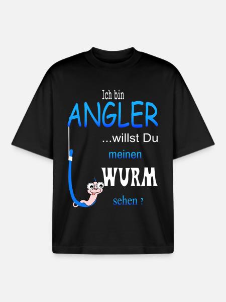 Lustige Angler Spruch - Boxy Heavyweight Unisex Organic T-Shirt von Stanley/Stella - Schwarz