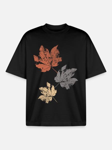 Bunte Herbstblätter Herbstlaub - Boxy Heavyweight Unisex Organic T-Shirt von Stanley/Stella - Schwarz