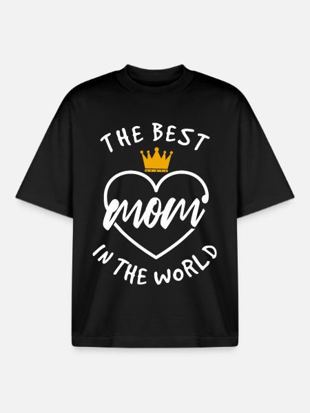 Die beste Mutter der Welt - Boxy Heavyweight Unisex Organic T-Shirt von Stanley/Stella - Schwarz