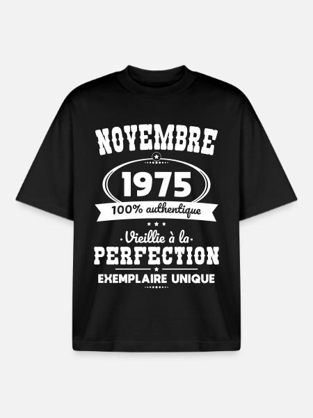 50th Anniversary - November 1975 Perfection - Boxy Heavyweight Unisex Organic T-Shirt by Stanley/Stella - black