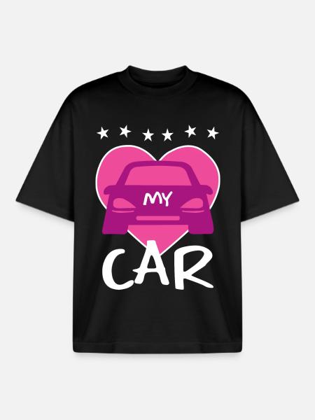 Ich Liebe mein Auto - Boxy Heavyweight Unisex Organic T-Shirt von Stanley/Stella - Schwarz