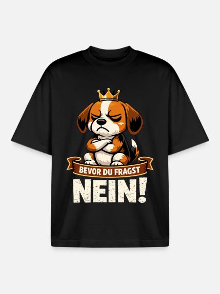 Before you ask No Beagle - Boxy Heavyweight Unisex Organic T-Shirt by Stanley/Stella - black