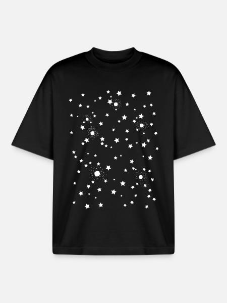 Starry Sky Space Stars - Boxy Heavyweight Unisex Organic T-Shirt by Stanley/Stella - black