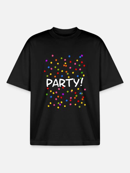 Party Konfetti Silvester Karneval - Boxy Heavyweight Unisex Organic T-Shirt von Stanley/Stella - Schwarz