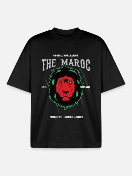 Le Marocain – Fier du design marocain - T-shirt unisexe boxy épais biologique Stanley/Stella - noir
