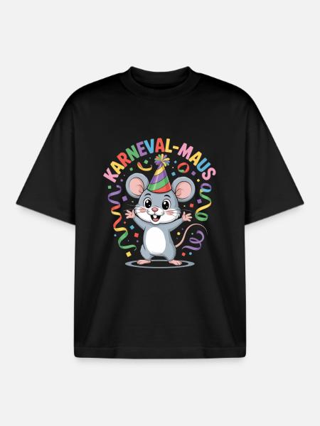 CARNIVAL MOUSE - Boxy Heavyweight Unisex Organic T-Shirt by Stanley/Stella - black