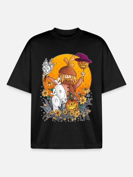 Ugo - the pumpkin parade / - Boxy Heavyweight Unisex Organic T-Shirt by Stanley/Stella - black