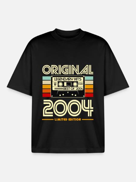 Original 2004 Limited Cassette - Boxy Heavyweight Unisex Organic T-Shirt by Stanley/Stella - black