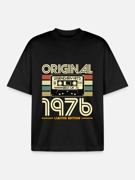 Originalkassette von 1976 - Boxy Heavyweight Unisex Organic T-Shirt von Stanley/Stella - Schwarz