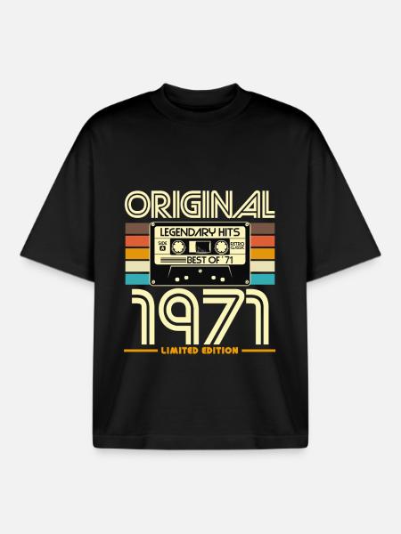 Originale limitierte Retro-Kassette von 1971 - Boxy Heavyweight Unisex Organic T-Shirt von Stanley/Stella - Schwarz