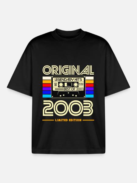 Originale limitierte Kassette von 2003 - Boxy Heavyweight Unisex Organic T-Shirt von Stanley/Stella - Schwarz