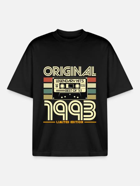 1993 Retro Hits Limited Edition - Boxy Heavyweight Unisex Organic T-Shirt by Stanley/Stella - black