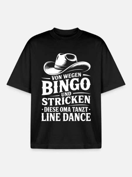 Oma Line Dance - Boxy Heavyweight Unisex Organic T-Shirt von Stanley/Stella - Schwarz
