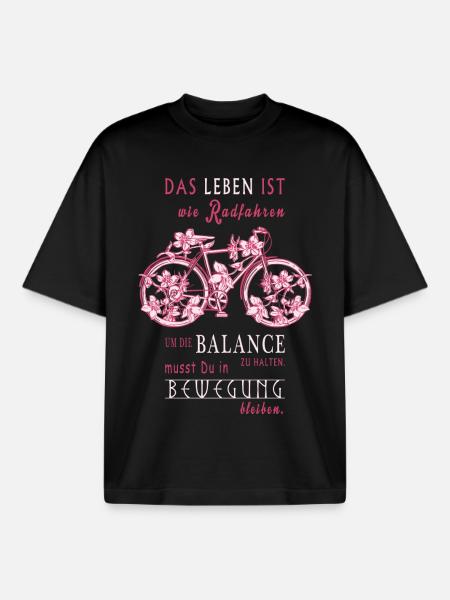 Life is like cycling - Boxy Heavyweight Unisex Organic T-Shirt by Stanley/Stella - black