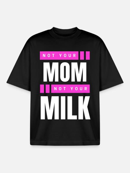 Pas ta mère Pas ton lait - T-shirt unisexe boxy épais biologique Stanley/Stella - noir