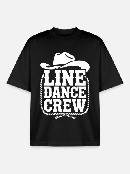 Line Dance Crew Western Logo - Boxy Heavyweight Unisex Organic T-Shirt von Stanley/Stella - Schwarz