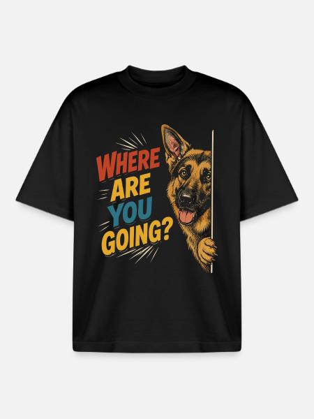 Neugieriger Hund, lustiger Blick - Boxy Heavyweight Unisex Organic T-Shirt von Stanley/Stella - Schwarz