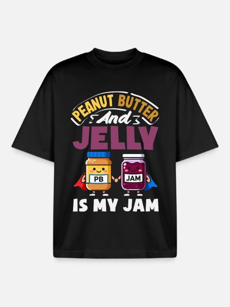 Peanut Butter & Jam Partner Look Design - Boxy Heavyweight Unisex Organic T-Shirt by Stanley/Stella - black
