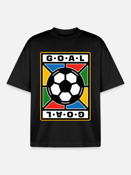 Fußball-Retro-Abzeichen - Boxy Heavyweight Unisex Organic T-Shirt von Stanley/Stella - Schwarz