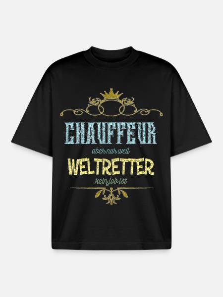 Chauffeur Weltretter - Boxy Heavyweight Unisex Organic T-Shirt von Stanley/Stella - Schwarz