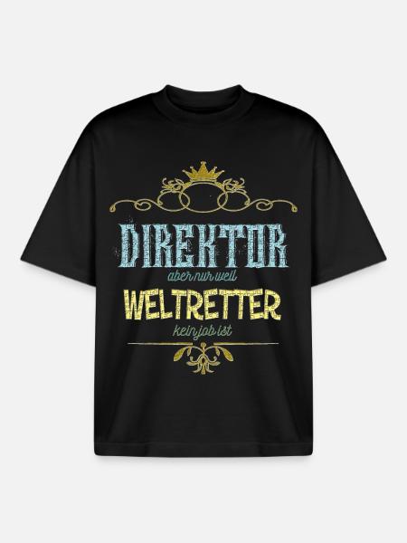 Direktor Weltretter - Boxy Heavyweight Unisex Organic T-Shirt von Stanley/Stella - Schwarz