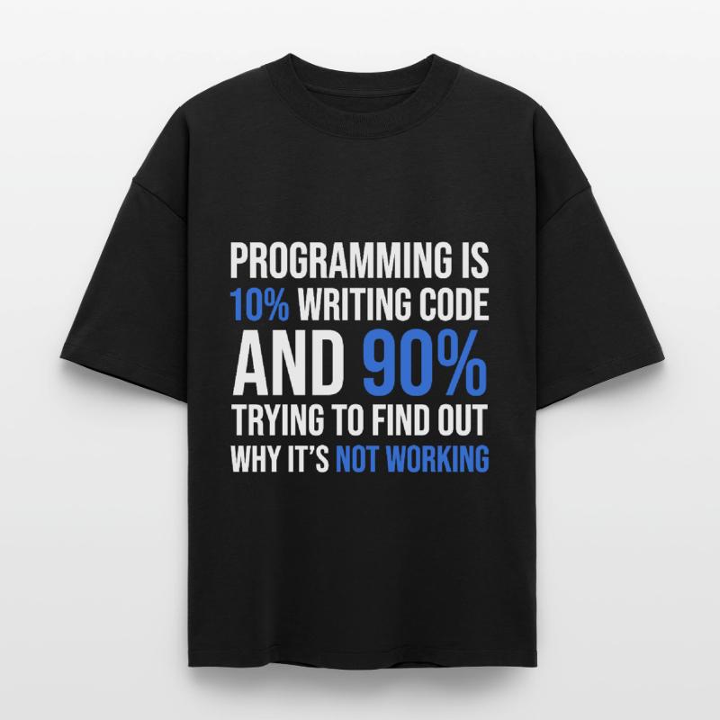 Code Debugging Humor T-Shirt Design Boxy Heavyweight Unisex Organic T-Shirt by Stanley/Stella