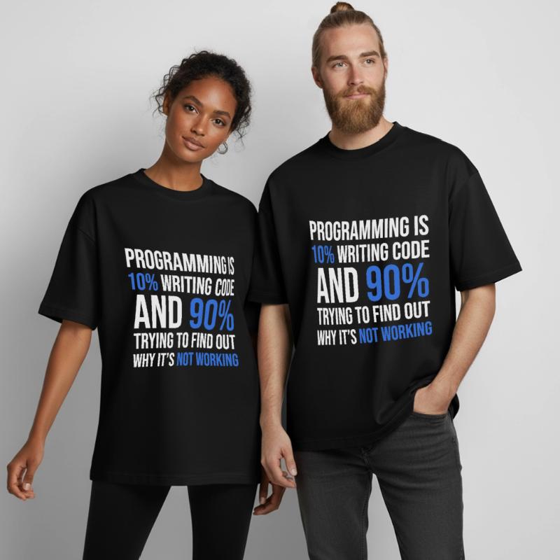 Code Debugging Humor T-Shirt Design Boxy Heavyweight Unisex Organic T-Shirt by Stanley/Stella