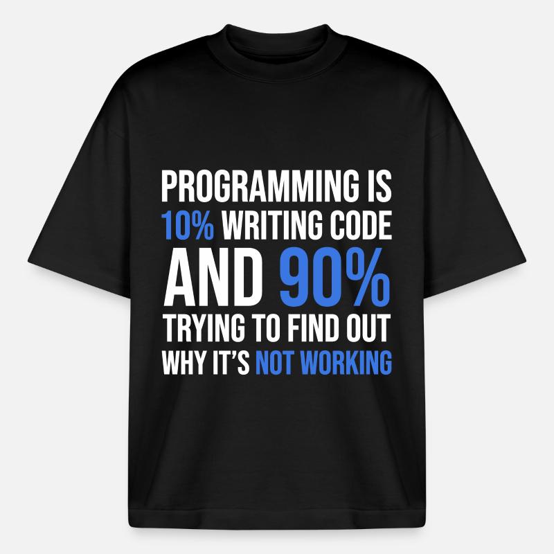 Code Debugging Humor T-Shirt Design - Boxy Heavyweight Unisex Organic T-Shirt von Stanley/Stella - Schwarz