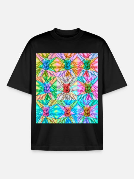 Vibrant Can and Abstract Light Pattern - Boxy Heavyweight Unisex Organic T-Shirt by Stanley/Stella - black