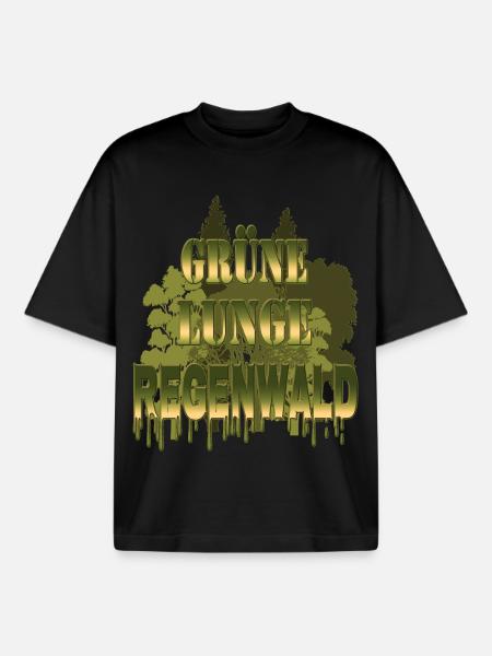 green lung rainforest - Boxy Heavyweight Unisex Organic T-Shirt by Stanley/Stella - black