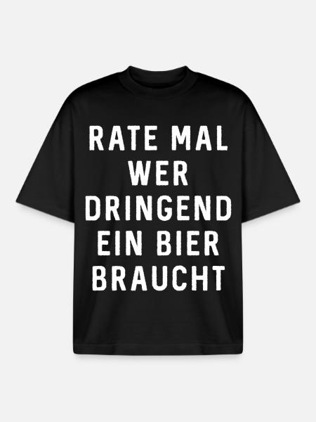 Funny beer motto for conviviality - Boxy Heavyweight Unisex Organic T-Shirt by Stanley/Stella - black