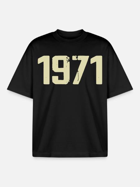 Jubilé 1971 - T-shirt unisexe boxy épais biologique Stanley/Stella - noir