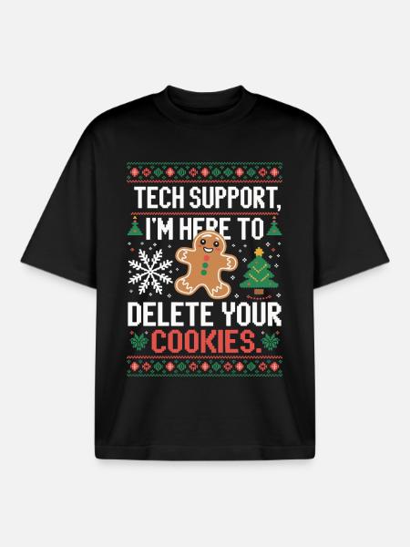 Tech Support Cookie Spruch - Boxy Heavyweight Unisex Organic T-Shirt von Stanley/Stella - Schwarz