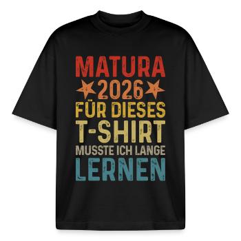 Maturité 2026 - T-shirt unisexe boxy épais biologique Stanley/Stella - noir - Devant - AI Model Male 185 light (185cm) & AI Model Female 172 dark (172cm)