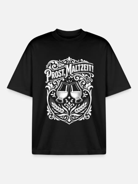 Whisky Wortspiel Maltzeit - Boxy Heavyweight Unisex Organic T-Shirt von Stanley/Stella - Schwarz